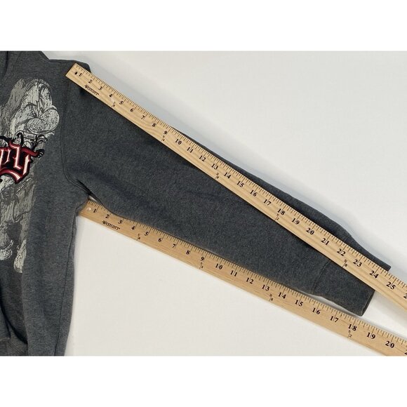 Disneyland Resort Grumpy Jacket Mens M Gray Sherpa Lined Full Zip Sweatshirt - Picture 16 of 16